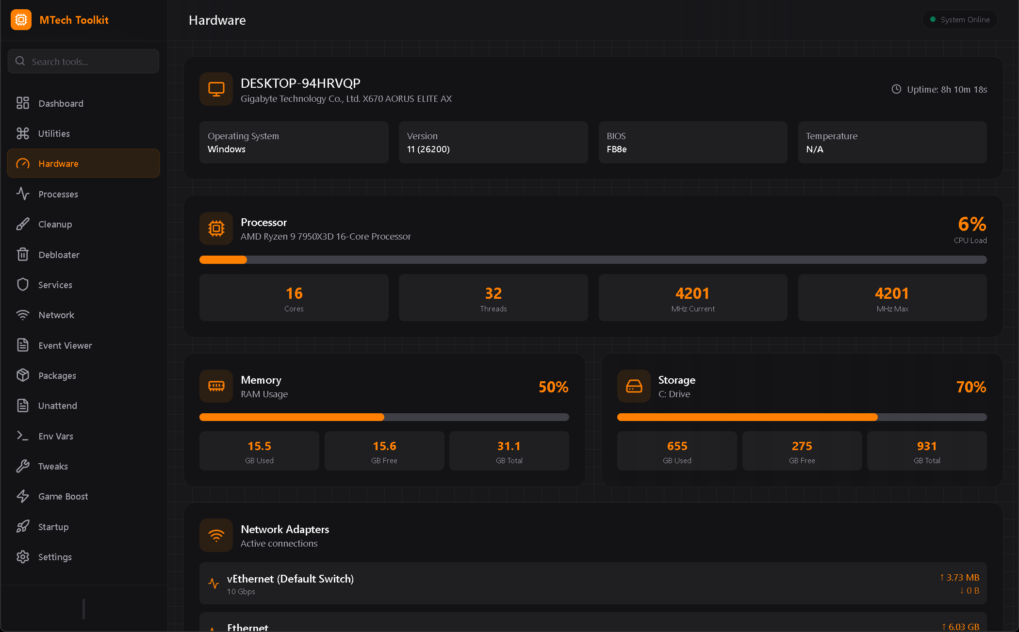 MTech Toolkit Interface